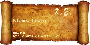Klempa Endre névjegykártya